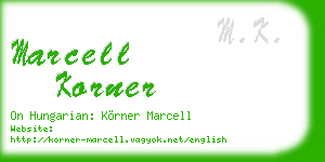 marcell korner business card
